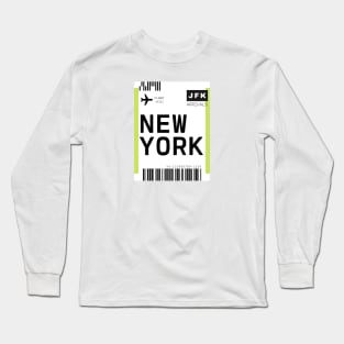 New York Mini Boarding Pass Long Sleeve T-Shirt